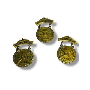 Vintage NRA Pro-Marksman 50ft Award Badge Medal 1.9" Pin Set of 3 Blackinton